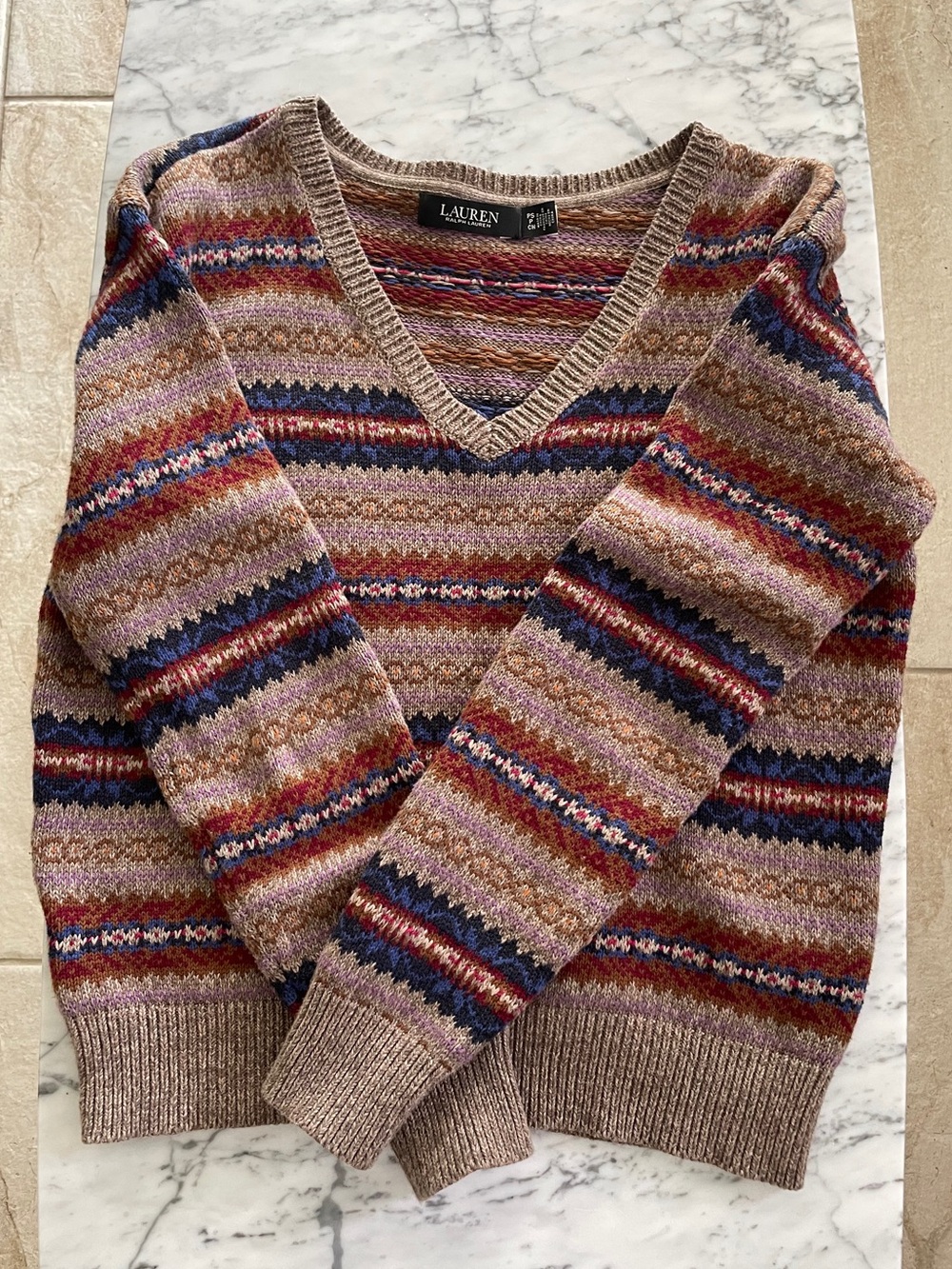 Beautiful Lauren Ralph Lauren Intarsia Sweater, natural materials